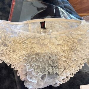 Risqué White Lace Ruffle bloomer bottoms.   (16)